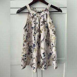Bellambra linen  floral halter neck top with bow at back size S Italy